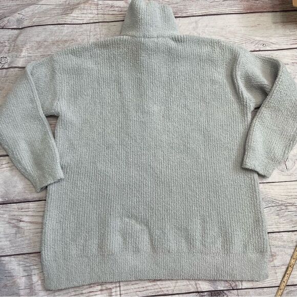 Barefoot Dreams Cozy Chic 1/4 Zip Pullover Ribbed Fleece Light Grey Size 2X NEW - Picture 2 of 8